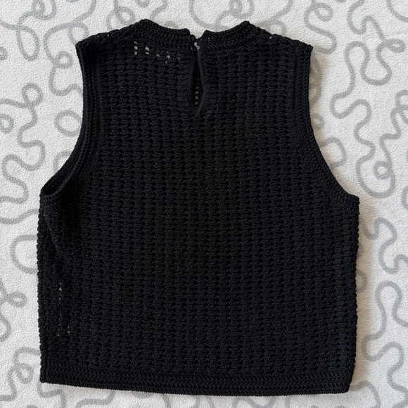 Frame The Crochet Tank Top in Black - Picture 2 of 4